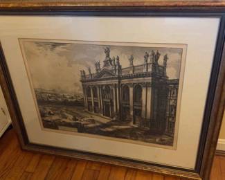 Giovanni B. Piranesi Etching of Basilica Of St. John Latern