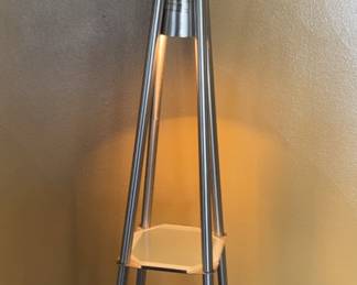 Metal Lamp With Glass Lighted Display Shelves