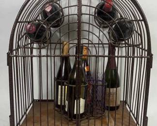 Antique Wood And Iron Wine Cage