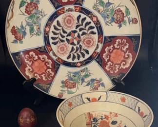 Imari Japanese Plate Stand Vintage Japanese ACF Bowl Painted Egg