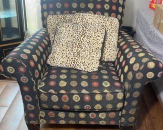 Mid Century Arm Chair Fabulous Furs Cheetah Print Sythentic Fur Pillows