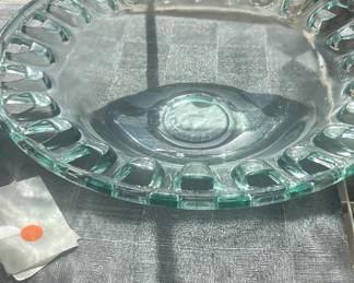 Opalescent Glass Dish/Bowl/Candle Holder Antique Early 1900's Flawless