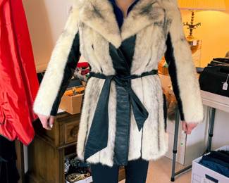 Ferris Brothers Fur Jacket - One Seam Rip In the Back - Repairable and minimal. With Matching Hat! Beautiful! 