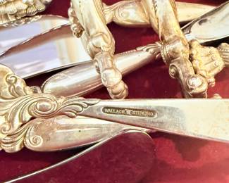 13 Servings - 77 Piece Wallace Sterling Silver Flatware Set  