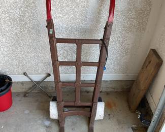 Vintage warehouse or train hand truck.
