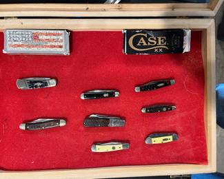 Collection of Case, Barlow, Tree Brand, and Keen Cutter pocket knives. Sold individually. 