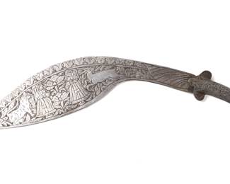 Lot 48 Engraved Indian Kukri Sword