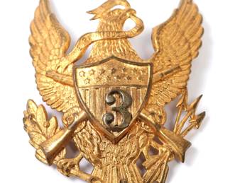 Lot 124 Early Brass Helmet Badge, Great Seal of the United States