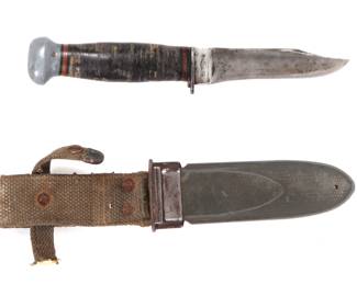 Lot 9 US WWII Mark 1 Knife w Scabbard