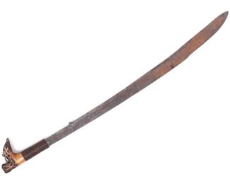 Lot 44 Antique Dayak Headhunters Sword