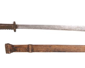 Lot 80 Alligator Handle Kampilan, Lumad Peoples 20th c.