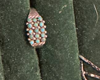 Turquoise and silver Native ring