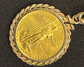Gold coin necklace