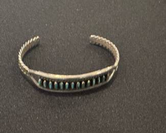 Zuni petit point Turquoise cuff