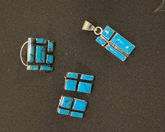 Sterling ring pendant and earrings set