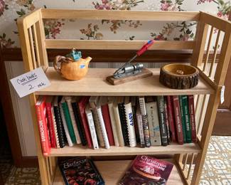 Shelf and cookbooks