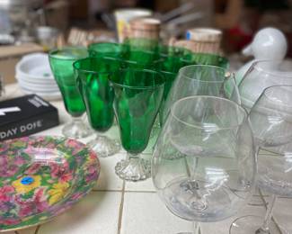 Vintage glassware and other kitchen items