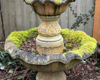 Two Tier Concrete Bird Bath