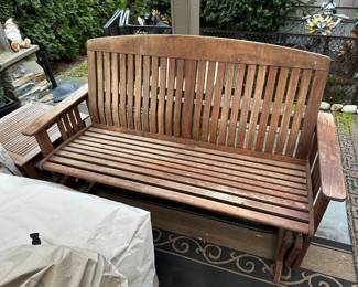 Outdoor Teak Glider Bench
