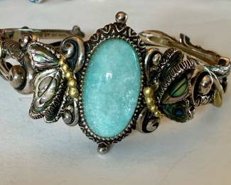 Barbara Bixby Sterling/18K Multi-Gemstone Butterfly Cuff
