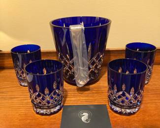 Waterford Crystal Lismore Cobalt Five-Piece Drinkware Set