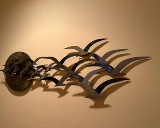 Seagulls at Sunset Metal Wall Sculpture