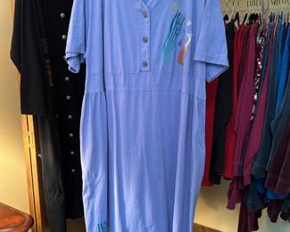 Fenini Blue Linen Maxi Dress – Size 3X