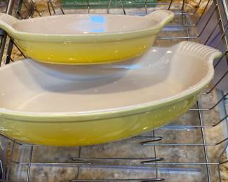 Le Creuset Yellow Oval Stoneware Gratin Dishes