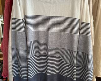 Barefoot Dreams CozyChic Ultra Lite Split Stripes Sweaters – Size 2X