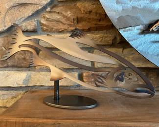 Metal Art Rainbow Trout Sculpture