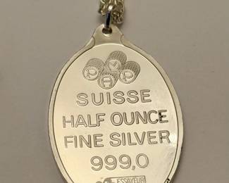 Pamp Suisse Pendant .999 Pure Silver Cameo Lady Necklace