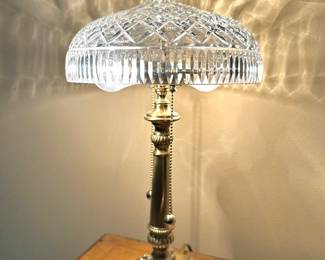 Waterford Crystal & Brass Table Lamp