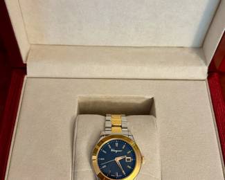 Salvatore Ferragamo Black Two-Tone Stainless Steel Men's Watch