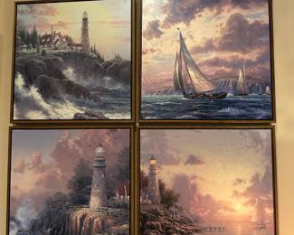 Set of 4 Framed Thomas Kinkade Prints