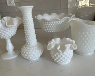 Fenton Milk Glass Hobnail glassware