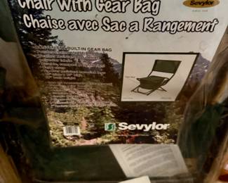 Two camping chairs with gear bag. 
