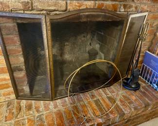 Fireplace screen and tools