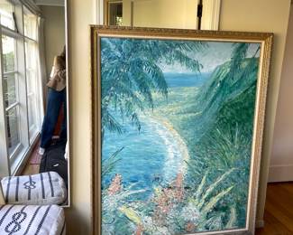 Duane Alt $2300 Large 65" X 45" "Hawaiian Scene" purchased at Gallery Juarez Los Angeles