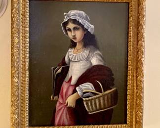 Early 19th C. Oil on Canvas Portrait- Handmade Stretcher and Period Frame