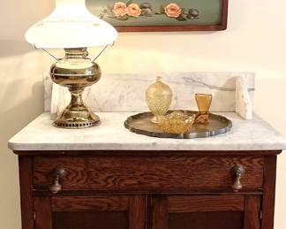 Antique Marble Top Wash Stand