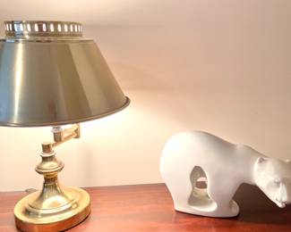 Vintage Brass Swivel Desk Light