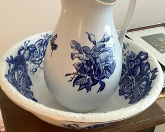 Antique Porcelain Bowl & Pitcher