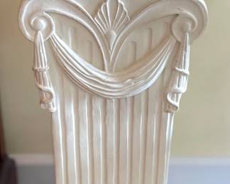 Tall Plaster Grecian Style Pedestal Stand