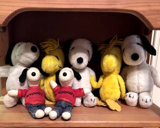 Vintage Snoopy and Woodstock fluff dolls
