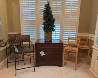 Furniture Filing Cabinet 2 pair of bar stools