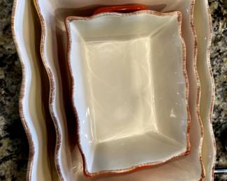 Trio of lovely casserole and baking dishes