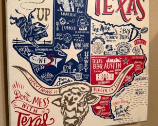 Don't Mess with Texas wall art with tag!