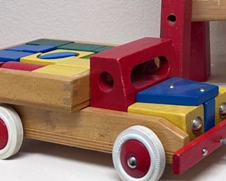 Vintage toy block truck