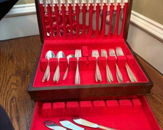 Spanish Lace Sterling silver flatware by Wallace. Service set for 12