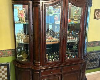 Elegant dining room / china cabinet with touch lighting